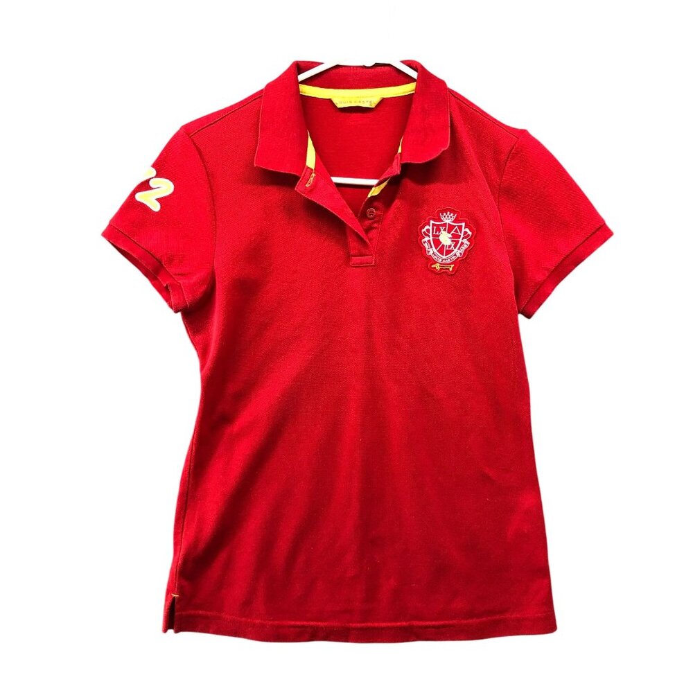 Louis Castel (Korea) Golf Polo Shirt‎ Womens Size M (95) Red Short Sleeve